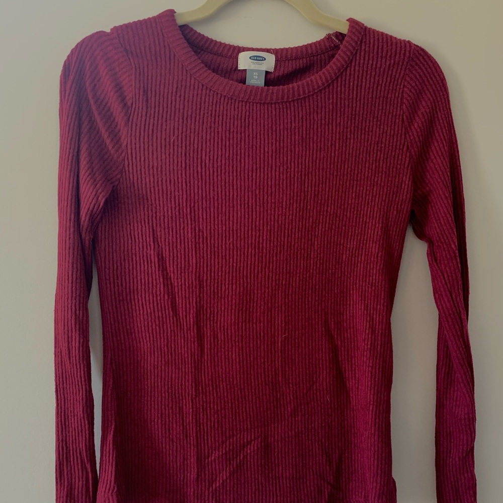 Maroon Red Long Sleeve T-shirt Sweater